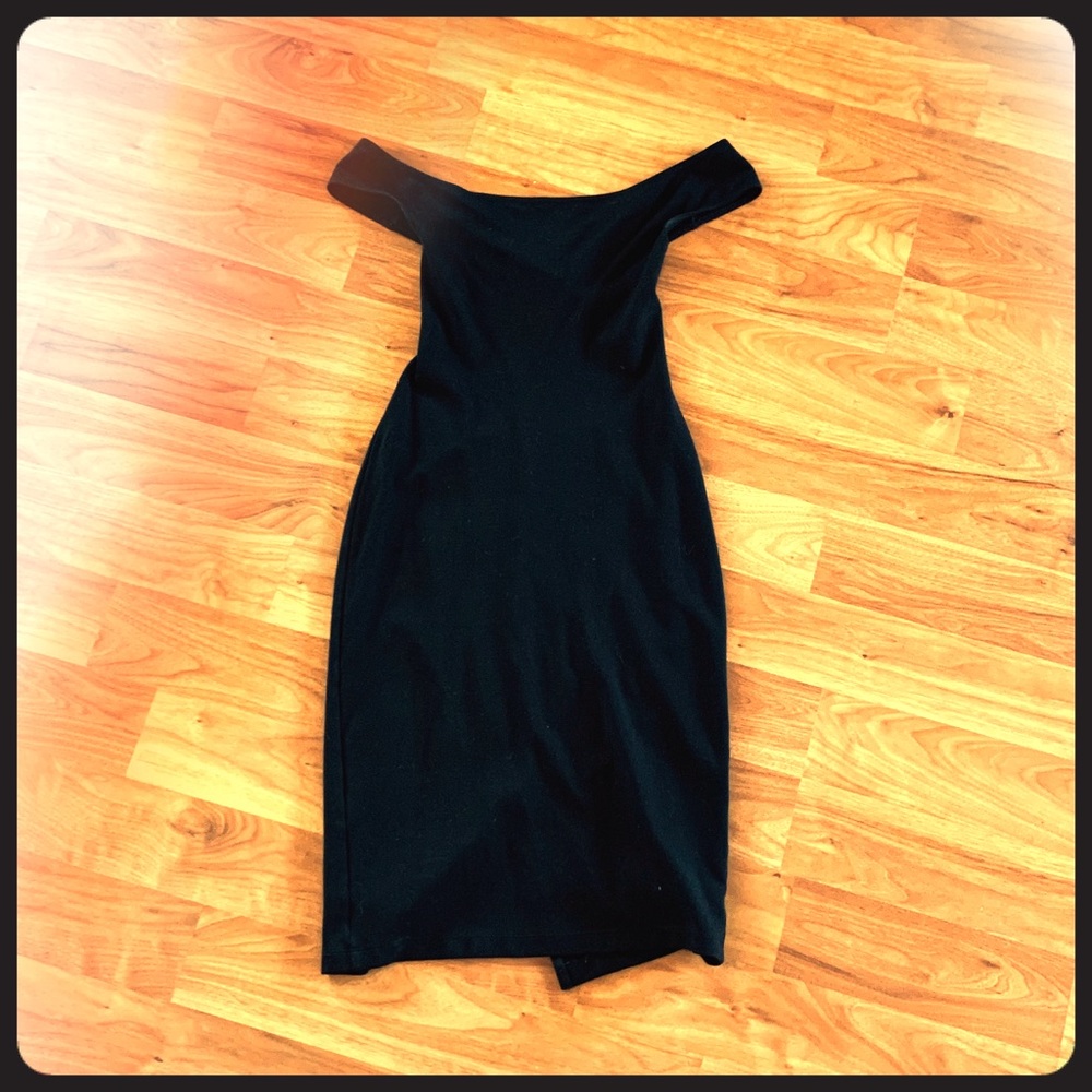 Black American Apparel Cross Back Pencil Dress